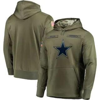 Dallas Cowboys Men's 2018 Salute to Service Sideline Therma Performance Pullover Hoodie - Olive