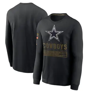 Dallas Cowboys Men's 2020 Salute to Service Sideline Performance Long Sleeve T-Shirt - Black