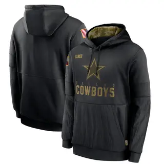 Dallas Cowboys Men's 2020 Salute to Service Sideline Performance Pullover Hoodie - Black