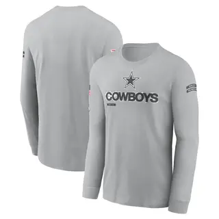 Dallas Cowboys Men's 2024 Salute To Service Long Sleeve T-Shirt - Gray