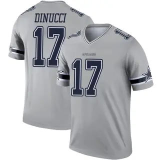 Dallas Cowboys Men's Ben DiNucci Legend Inverted Jersey - Gray