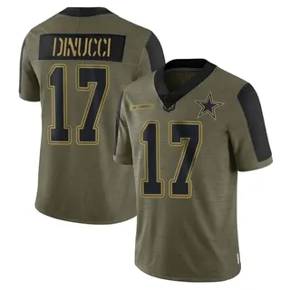 Dallas Cowboys Men's Ben DiNucci Limited 2021 Salute To Service Jersey - Olive