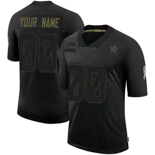 Dallas Cowboys Men's Custom Limited 2020 Salute To Service Jersey - Black