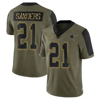 Dallas Cowboys Men's Deion Sanders Limited 2021 Salute To Service Jersey - Olive