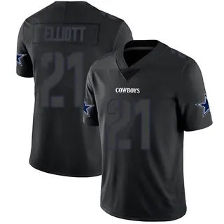 Dallas Cowboys Men's Ezekiel Elliott Limited Jersey - Black Impact
