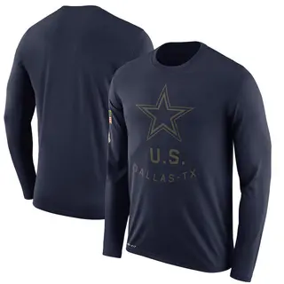 Dallas Cowboys Men's Legend 2018 Salute to Service Sideline Performance Long Sleeve T-Shirt - Navy