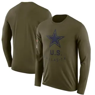 Dallas Cowboys Men's Legend 2018 Salute to Service Sideline Performance Long Sleeve T-Shirt - Olive