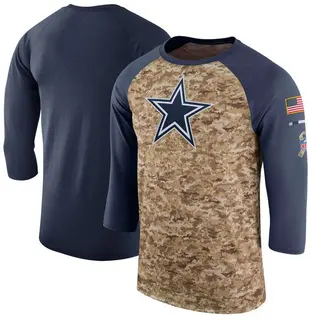 Dallas Cowboys Men's Legend Salute to Service 2017 Sideline Performance Three-Quarter Sleeve T-Shirt - Camo/Navy