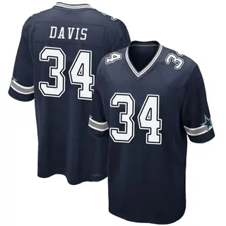 Dallas Cowboys Men's Malik Davis Game Team Color Jersey - Navy