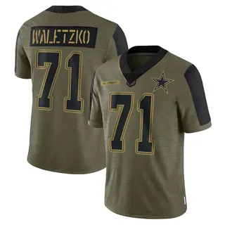 Dallas Cowboys Men's Matt Waletzko Limited 2021 Salute To Service Jersey - Olive