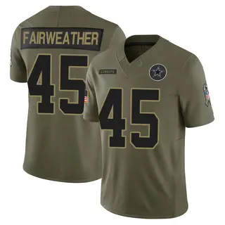 Dallas Cowboys Men's Rivaldo Fairweather Limited 2025 Salute to Service Jersey - Olive