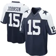Dallas Cowboys Men's Tyler Johnson Game Throwback Jersey - Navy Blue
