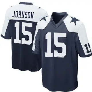 Dallas Cowboys Men's Tyler Johnson Game Throwback Jersey - Navy Blue