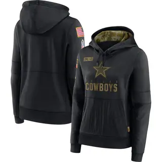 Dallas Cowboys Women's 2020 Salute to Service Performance Pullover Hoodie - Black