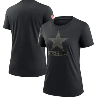 Dallas Cowboys Women's 2020 Salute To Service Performance T-Shirt - Black