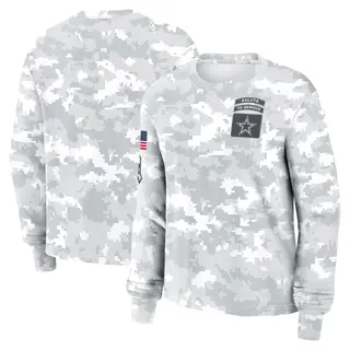 Dallas Cowboys Women's 2024 Salute To Service Long Sleeve T-Shirt - Arctic Camo