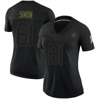 Dallas Cowboys Women's Amon Simon Limited 2020 Salute To Service Jersey - Black