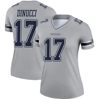 Dallas Cowboys Women's Ben DiNucci Legend Inverted Jersey - Gray