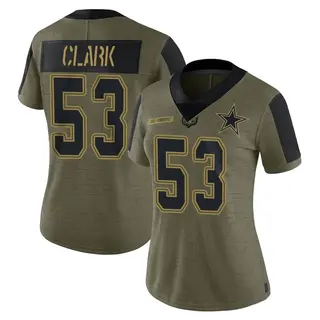 Dallas Cowboys Women's Damone Clark Limited 2021 Salute To Service Jersey - Olive