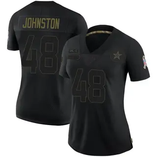 Dallas Cowboys Women's Daryl Johnston Limited 2020 Salute To Service Jersey - Black