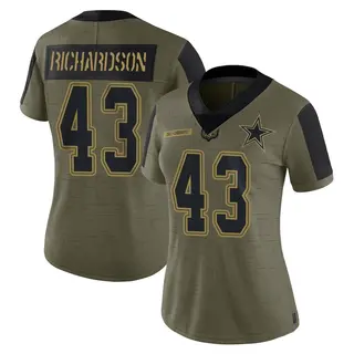 Dallas Cowboys Women's Dominic Richardson Limited 2021 Salute To Service Jersey - Olive