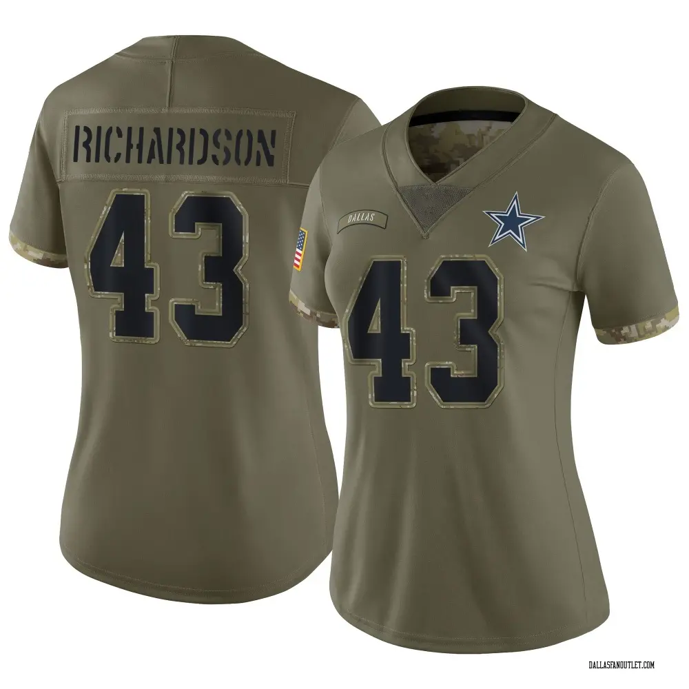 Dallas Cowboys Women's Dominic Richardson Limited 2022 Salute To Service Jersey - Olive