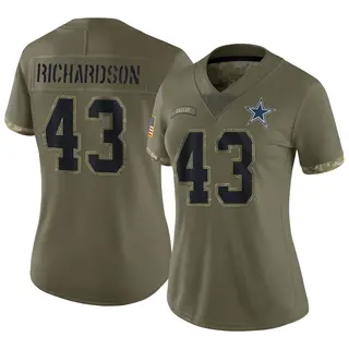 Dallas Cowboys Women's Dominic Richardson Limited 2022 Salute To Service Jersey - Olive