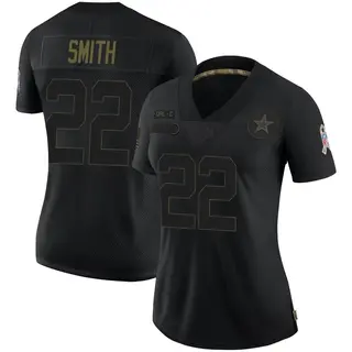 Dallas Cowboys Women's Emmitt Smith Limited 2020 Salute To Service Jersey - Black