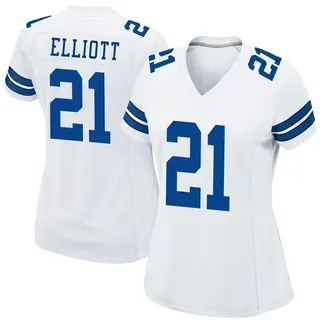 Dallas Cowboys Women's Ezekiel Elliott Game Jersey - White
