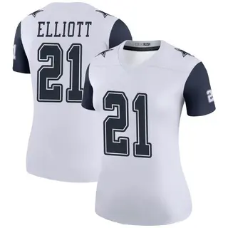 Dallas Cowboys Women's Ezekiel Elliott Legend Color Rush Jersey - White