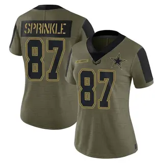 Dallas Cowboys Women's Jeremy Sprinkle Limited 2021 Salute To Service Jersey - Olive