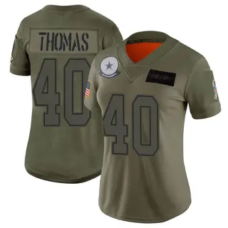 Dallas Cowboys Women's Juanyeh Thomas Limited 2019 Salute to Service Jersey - Camo