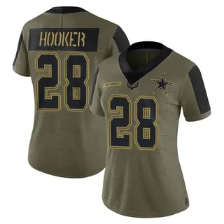 Dallas Cowboys Women's Malik Hooker Limited 2021 Salute To Service Jersey - Olive
