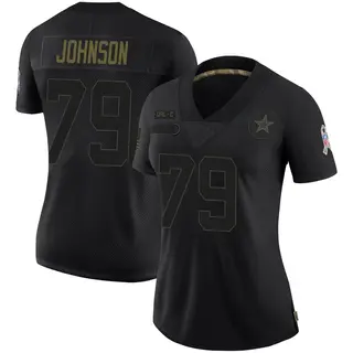 Dallas Cowboys Women's Marcellus Johnson Limited 2020 Salute To Service Jersey - Black