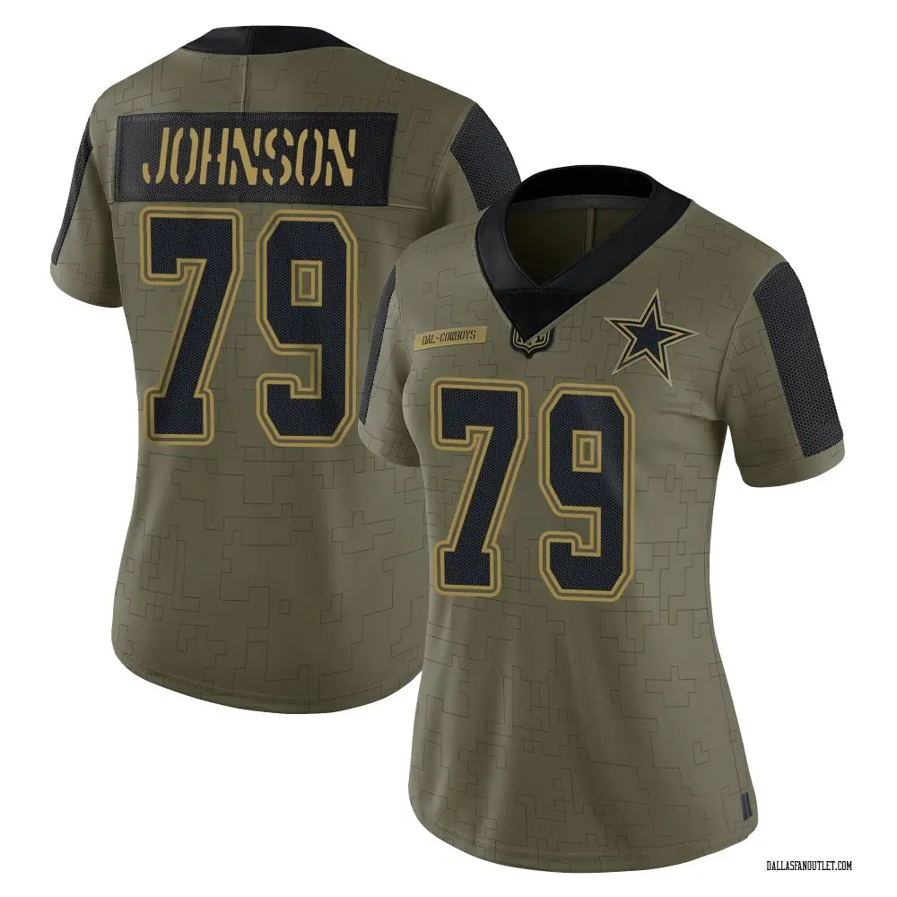 Dallas Cowboys Women's Marcellus Johnson Limited 2021 Salute To Service Jersey - Olive