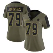 Dallas Cowboys Women's Marcellus Johnson Limited 2021 Salute To Service Jersey - Olive