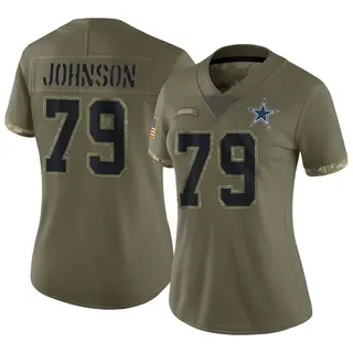 Dallas Cowboys Women's Marcellus Johnson Limited 2022 Salute To Service Jersey - Olive