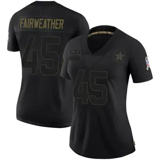 Dallas Cowboys Women's Rivaldo Fairweather Limited 2020 Salute To Service Jersey - Black