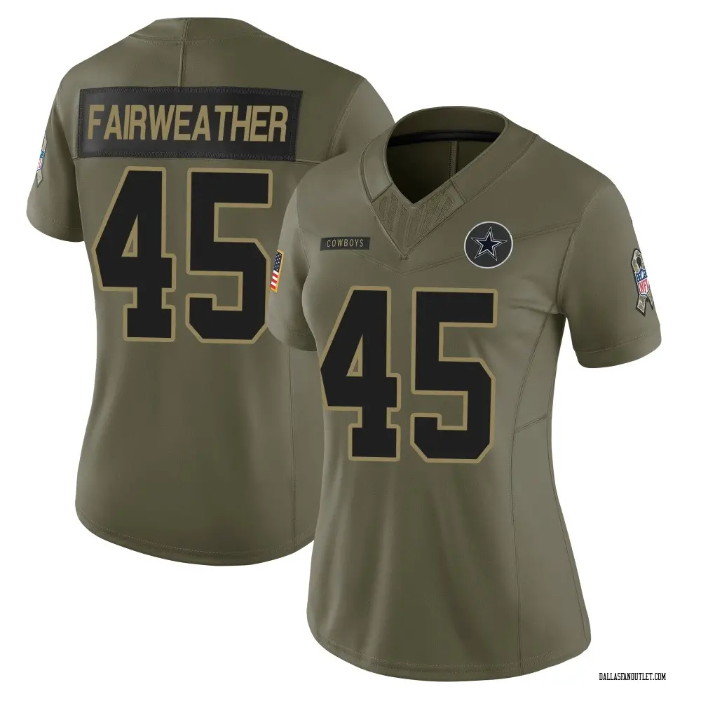 Dallas Cowboys Women's Rivaldo Fairweather Limited 2025 Salute to Service Jersey - Olive