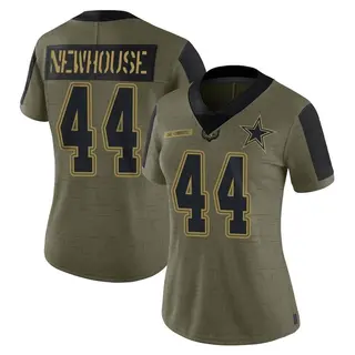Dallas Cowboys Women's Robert Newhouse Limited 2021 Salute To Service Jersey - Olive