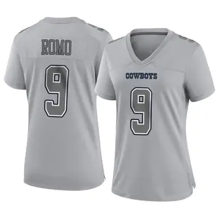 Dallas Cowboys Women's Tony Romo Game Atmosphere Fashion Jersey - Gray