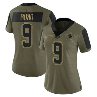Dallas Cowboys Women's Tony Romo Limited 2021 Salute To Service Jersey - Olive