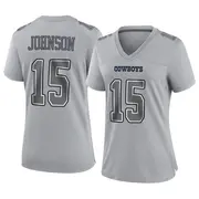 Dallas Cowboys Women's Tyler Johnson Game Atmosphere Fashion Jersey - Gray