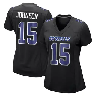 Dallas Cowboys Women's Tyler Johnson Game Carbon Fashion Jersey - Black