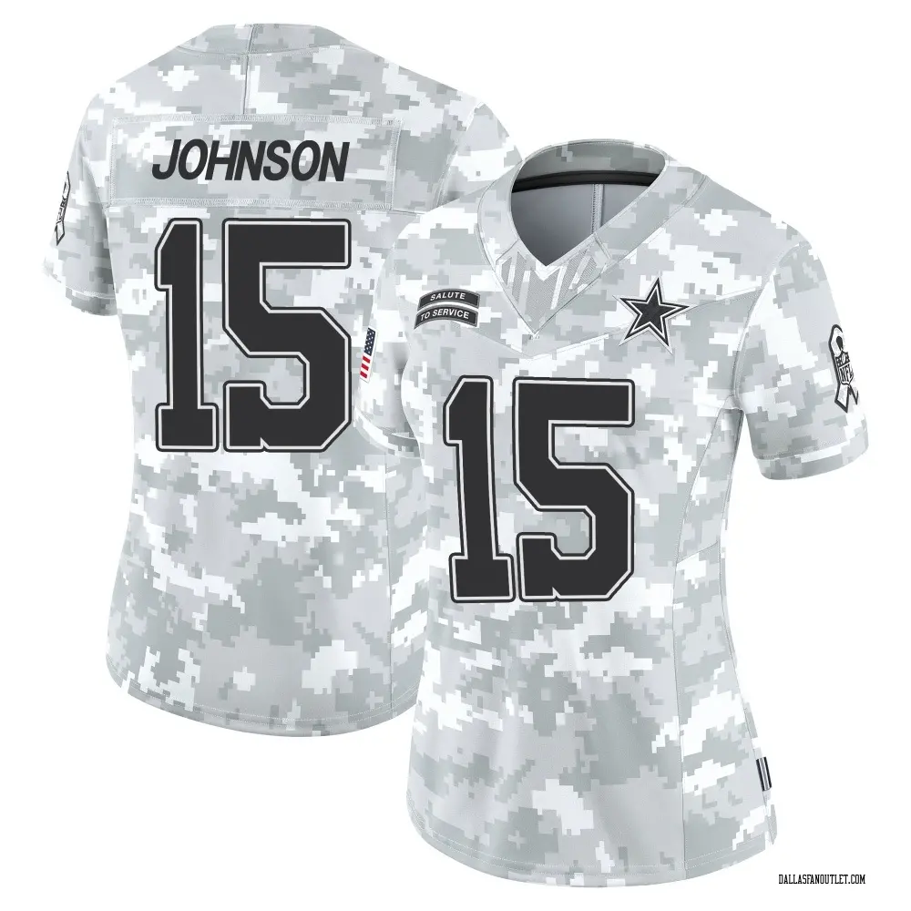 Dallas Cowboys Women's Tyler Johnson Limited 2024 Salute to Service Jersey - Arctic Camo