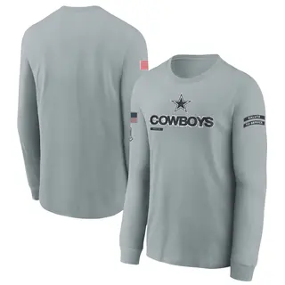 Dallas Cowboys Youth 2024 Salute To Service Long Sleeve T-Shirt - Gray