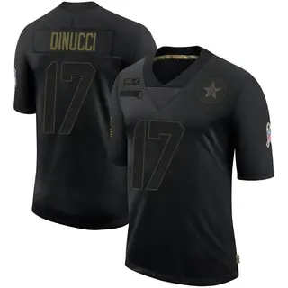 Dallas Cowboys Youth Ben DiNucci Limited 2020 Salute To Service Jersey - Black