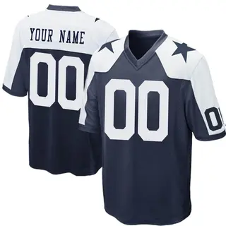 Dallas Cowboys Youth Custom Game Throwback Jersey - Navy Blue