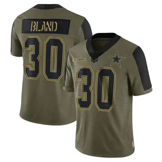 Dallas Cowboys Youth DaRon Bland Limited 2021 Salute To Service Jersey - Olive