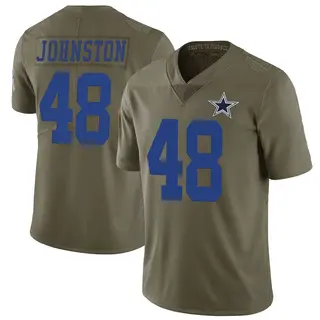 Dallas Cowboys Youth Daryl Johnston Limited 2017 Salute to Service Jersey - Green